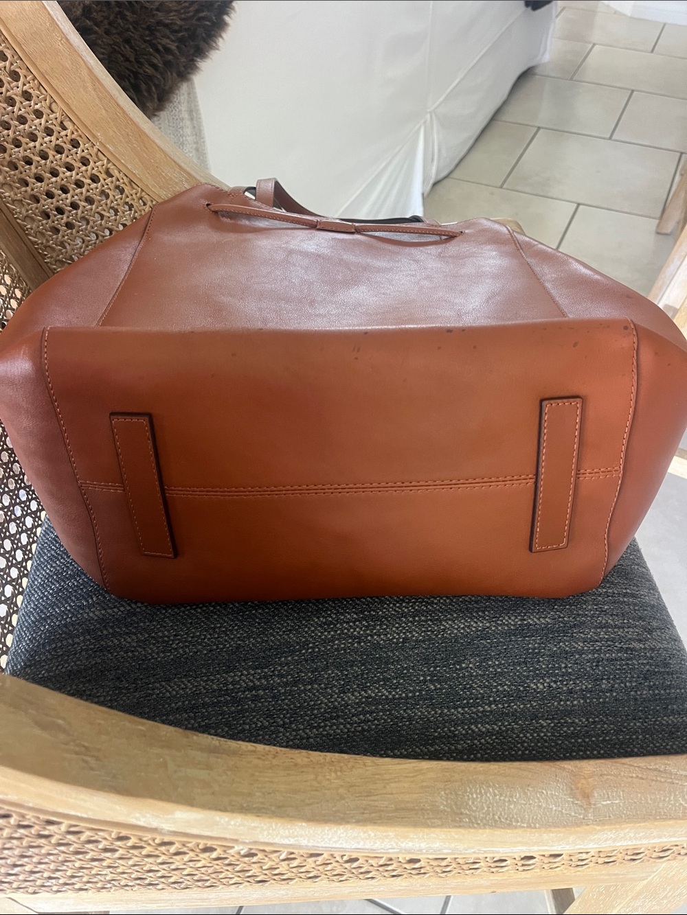 Ralph Lauren medium Andie chestnut color supple full grain leather shoulder bag - Picture 10 of 11